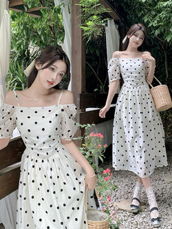 เดรสแขนสั้น มีไซส์ L-4XLอก 38-47 นิ้ว ใส่ได้ทั้งสาวหุ่นดีน่ารักจนถึงสาวอวบพลัสไซส์ จัดส่งฟรี! ทักแชทสั่งซื้อ