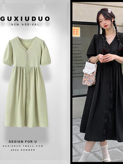 เดรสแขนสั้นมีไซส์L-4XLอก38-47นิ้ว