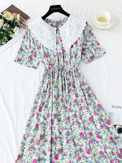 เดรสชีฟอง เดรสลายดอกไม้ Fairy House