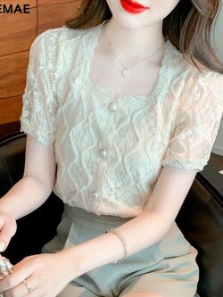 เสื้อลูกไม้ แขนสั้น