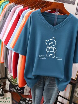 เสื้อยืดคอตตอน สกรีนลายน่ารัก มีหลากหลายสี ส่งฟรีทั่วไทย BY JIMIAO