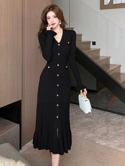 เดรสสีดำสุภาพ เรียบหรู ดูดี เหมาะกับทุกโอกาส | เดรสผู้หญิงแฟชั่นสุภาพ