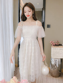 เดรสวัยรุ่น เดรสลูกไม้ชีฟอง By Meiyi women's clothing