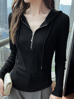 เสื้อยืดสีดำ แฟชั่น เสื้อยืด T-shirt สีดำ สวมใส่สบาย ไม่ร้อน