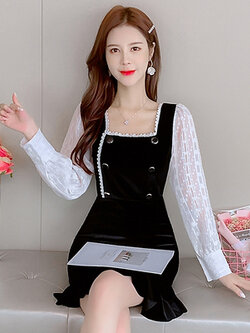 ชุดเดรสสั้น ชุดเดรสสั้นลายดอก ชุดเดรสสั้นวัยรุ่น By Meiyi women's clothing