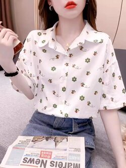 เสื้อเชิ้ตผู้หญิงใส่ทํางาน 390 บาทต่อชิ้น ฟรีค่าจัดส่ง
