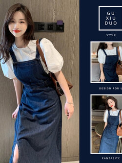 เดรสแขนสั้นมีไซส์L-4XLอก38-47นิ้ว