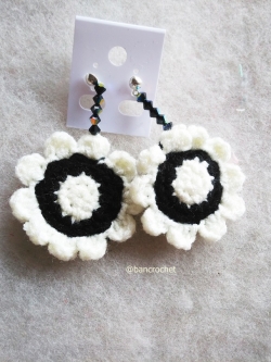 ต่างหูถักโครเชต์ crochet earrings หลากสี 4-6 นิ้ว