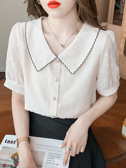 เสื้อลูกไม้ แขนสั้น