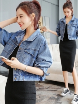 เสื้อแจ็คเก็ตยีนส์ เสื้อยีนส์ผู้หญิงเทห์ๆ