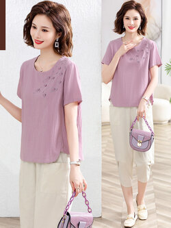 เสื้อผ้าคุณแม่วัย 60 เสื้อคนแก่ผู้หญิงวัย60