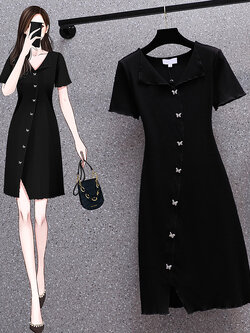 เดรสแขนสั้น มีไซส์ L-4XLอก 38-47 นิ้ว ใส่ได้ทั้งสาวหุ่นดีน่ารักจนถึงสาวอวบพลัสไซส์ จัดส่งฟรี! ทักแชทสั่งซื้อ