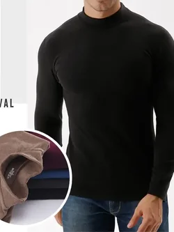 HEATTECH (ฮีทเทคชาย คอตั้ง) เสื้อแขนยาวเนื้อดี ใส่กันหนาว/เพิ่มความอุ่น ผ้าเนื้อแน่นนุ่ม ยืดได้เยอะ