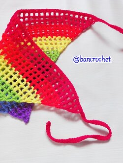 Bancrochet ที่คาดผมถักโครเชต์lสามเหลี่ยม crochet headband สีรุ้ง 18*9*9 inch