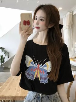 เสื้อผ้าวัยรุ่นเกาหลี เสื้อยืดวัยรุ่นผู้หญิง มีขนาด S M L XL