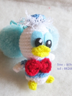 ที่ห้อยกระเป๋า พวงกุญแจตุ๊กตา โดนัลด์ ดั๊ก dolls pom pom amigurumi crochet keychain