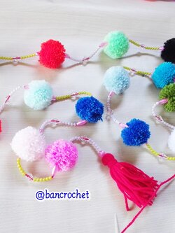 Bancrochet ม่านประตูโครเชต์ มู่ลี่ฉากกันห้อง crochet door hanging หลากสี 160 cm