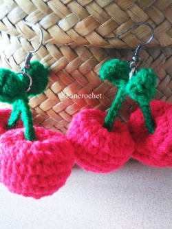 ต่างหูถักสับปะรดปอมปอม earrings pompoms หลากสี