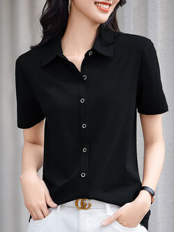 เสื้อยืดสีดำ แฟชั่น เสื้อยืด T-shirt สีดำ สวมใส่สบาย ไม่ร้อน