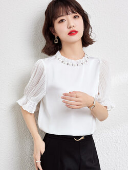 เสื้อลูกไม้ แขนสั้น