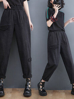 กางเกงยีนส์ญี่ปุ่น กางเกงยีนส์เอวยืด กางเกงยีนส์ขายาว By LZcotton and linen