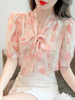 เสื้อลูกไม้ แขนสั้น