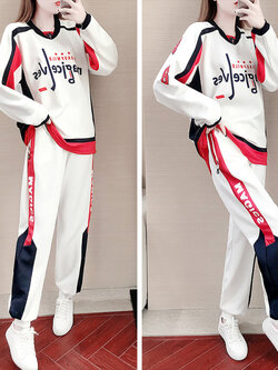 ชุดวอร์ม สูทเกาหลี Jumpsuit ชุดจั้มสูท ชุดเซท 2 ชิ้น ชุดกีฬาผู้หญิง ชุดออกกำลังกาย เสื้อกันหนาว ชุดวอร์มคู่