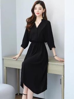 เดรสสีดำสุภาพ เรียบหรู ดูดี เหมาะกับทุกโอกาส | เดรสผู้หญิงแฟชั่นสุภาพ