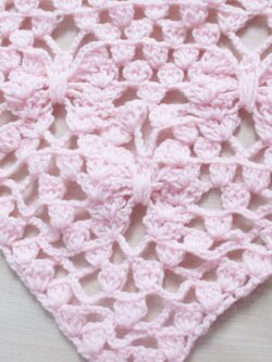 Bancrochet ที่คาดผมถักโครเชต์ ผ้าคลุมผม ลายผีเสื้อ Crochet Headband ชมพูอ่อน 13x7 inch