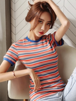 เสื้อยืดคอตตอน เสื้อยืดสไตล์เกาหลี