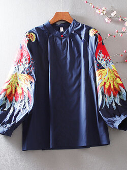 เสื้อลินิน เสื้อผ้าฝ้ายลินิน เสื้อเชิ้ตผ้าลินิน ปักลายสวยๆด้วยด้าย สไตล์VINTAGE