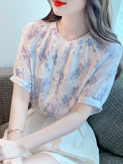 เสื้อลูกไม้ แขนสั้น