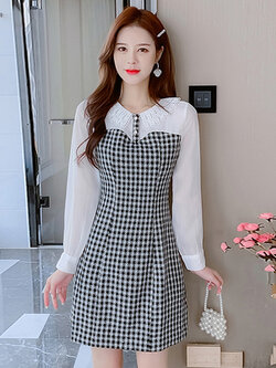 ชุดเดรสสั้น ชุดเดรสสั้นลายดอก ชุดเดรสสั้นวัยรุ่น By Meiyi women's clothing