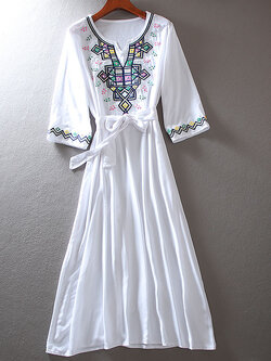 เสื้อลินิน เสื้อผ้าฝ้ายลินิน เสื้อเชิ้ตผ้าลินิน ปักลายสวยๆด้วยด้าย สไตล์VINTAGE