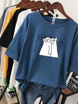 เสื้อยืดคอตตอน สกรีนลายน่ารัก มีหลากหลายสี ส่งฟรีทั่วไทย BY JIMIAO