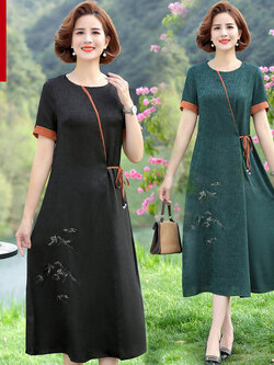 เดรสวัยผู้ใหญ่40-60ปี เดรสคุณแม่ ชุดเดรสทำงานวัยผู้ใหญ่ แบรนด์ MAMA DRESS