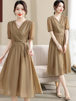 เดรสวัยผู้ใหญ่40-60ปี เดรสคุณแม่ ชุดเดรสทำงานวัยผู้ใหญ่ สนใจทักแชท