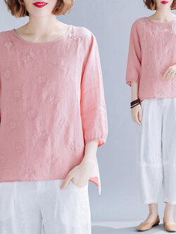 เสื้อผ้าฝ้าย เสื้อผ้าลินิน สไตล์ฤดูร้อน BY Lian Zhi Cotton and linen art สไตล์VINTAGE มีขนาดไซส์อกประมาณ 35-40 นิ้ว