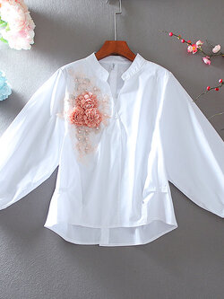 เสื้อลินิน เสื้อผ้าฝ้ายลินิน เสื้อเชิ้ตผ้าลินิน ปักลายสวยๆด้วยด้าย สไตล์VINTAGE BY Dreamroom