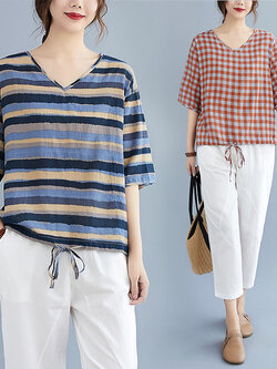 เสื้อผ้าฝ้าย เสื้อผ้าลินิน สไตล์ฤดูร้อน BY Lian Zhi Cotton and linen art สไตล์VINTAGE มีขนาดไซส์อกประมาณ 35-40 นิ้ว