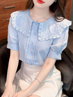 เสื้อลูกไม้ แขนสั้น