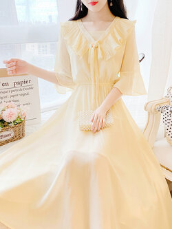 เดรสลูกไม้ชีฟอง เดรสชีฟอง ลายดอกไม้สวยๆ BY KK North Nose