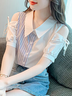 เสื้อลูกไม้ แขนสั้น