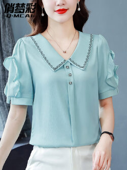 เสื้อชีฟอง เสื้อแฟชั่นสุภาพสตรีวัยผู้ใหญ่ มีไซต์ อก34นิ้ว-43นิ้ว