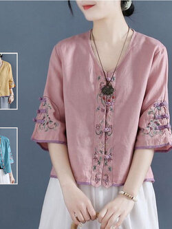 เสื้อลินิน เสื้อผ้าฝ้ายลินิน เสื้อเชิ้ตผ้าลินิน