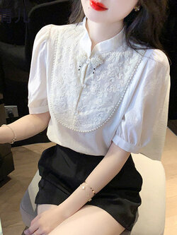 เสื้อลูกไม้ แขนสั้น