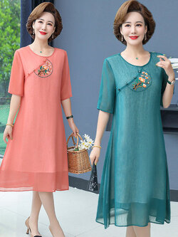 เดรสวัยผู้ใหญ่40-60ปี เดรสคุณแม่ ชุดเดรสทำงานวัยผู้ใหญ่ แบรนด์ MAMA DRESS