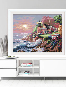 ชุดปักครอสติช รูปบ้าน สอบถามขนาดและสั่งซื้อได้ที่ LINE