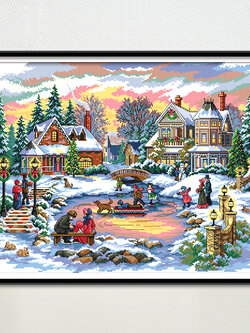 ชุดปักครอสติช รูปบ้าน สอบถามขนาดและสั่งซื้อได้ที่ LINE