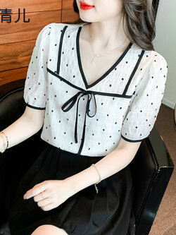 เสื้อลูกไม้ แขนสั้น